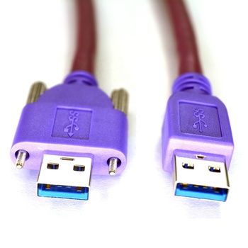 USB 3.0 type A male to type A male with locking screw cable for Industrial Cameras