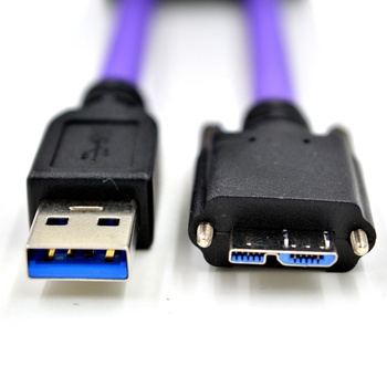 USB 3.0 type A to micro-B with locking screws usb high flex cable for industrial cameras