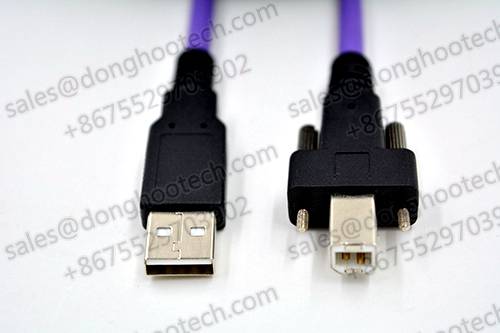 USB 2.0 A to B High Flex Cable with Screw Locking Device Cable